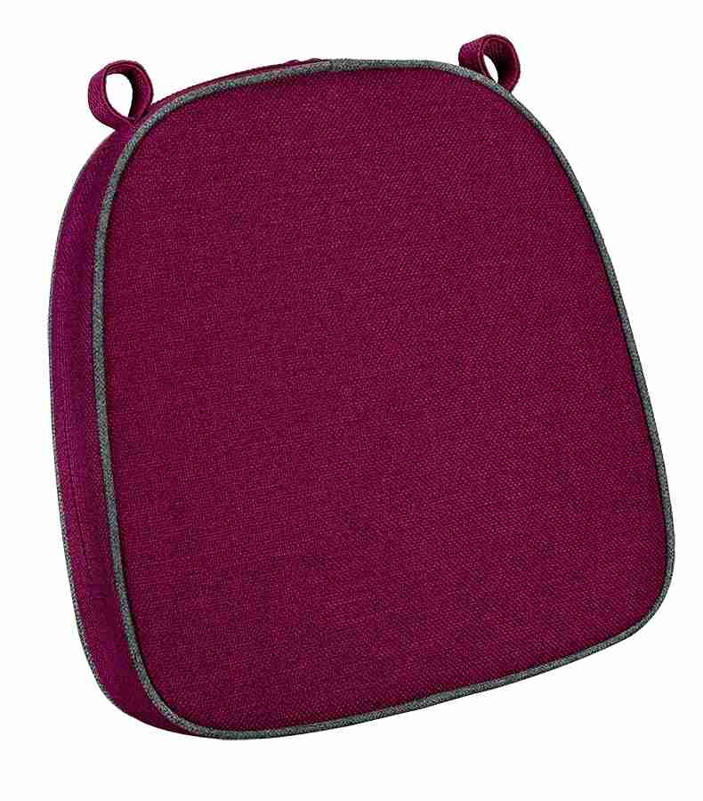 Chivari Burgundy with Dark Gray Piping 2.5" Thick Chair Cushion - World's Best Cushions CUSHBST-BGDGR-AX-T