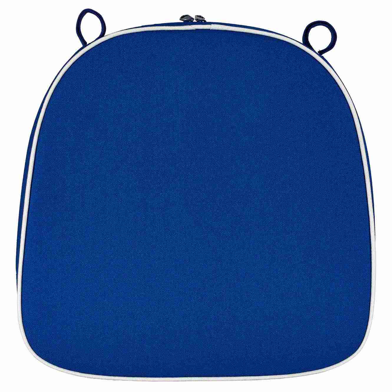 Chivari Royal Blue with White Piping 2.5" Thick Chair Cushion - World's Best Cushions CUSHBST-BLW-AX-T