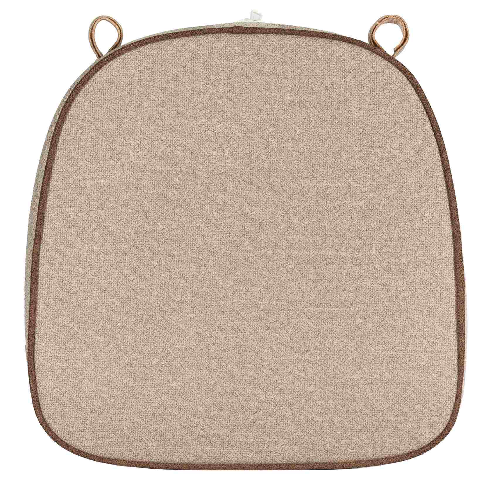 Chivari Beige with Light Brown Piping 2.5" Thick Chair Cushion - World's Best Cushions CUSHBST-BRTP-AX-T