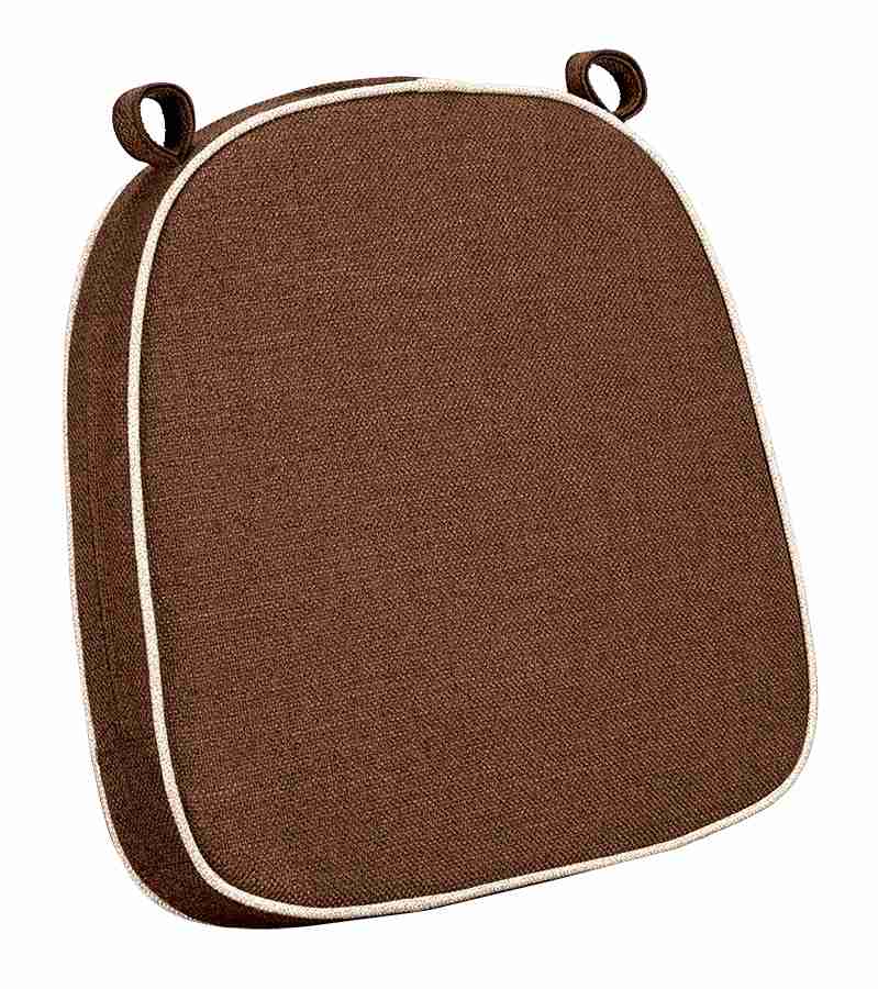 Chivari Dark Brown with Beige Piping 2.5" Thick Chair Cushion - World's Best Cushions CUSHBST-CBR-AX-T