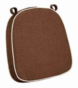 Dark Brown with Beige Piping 2.5" Thick Chair Cushion - World's Best Cushions