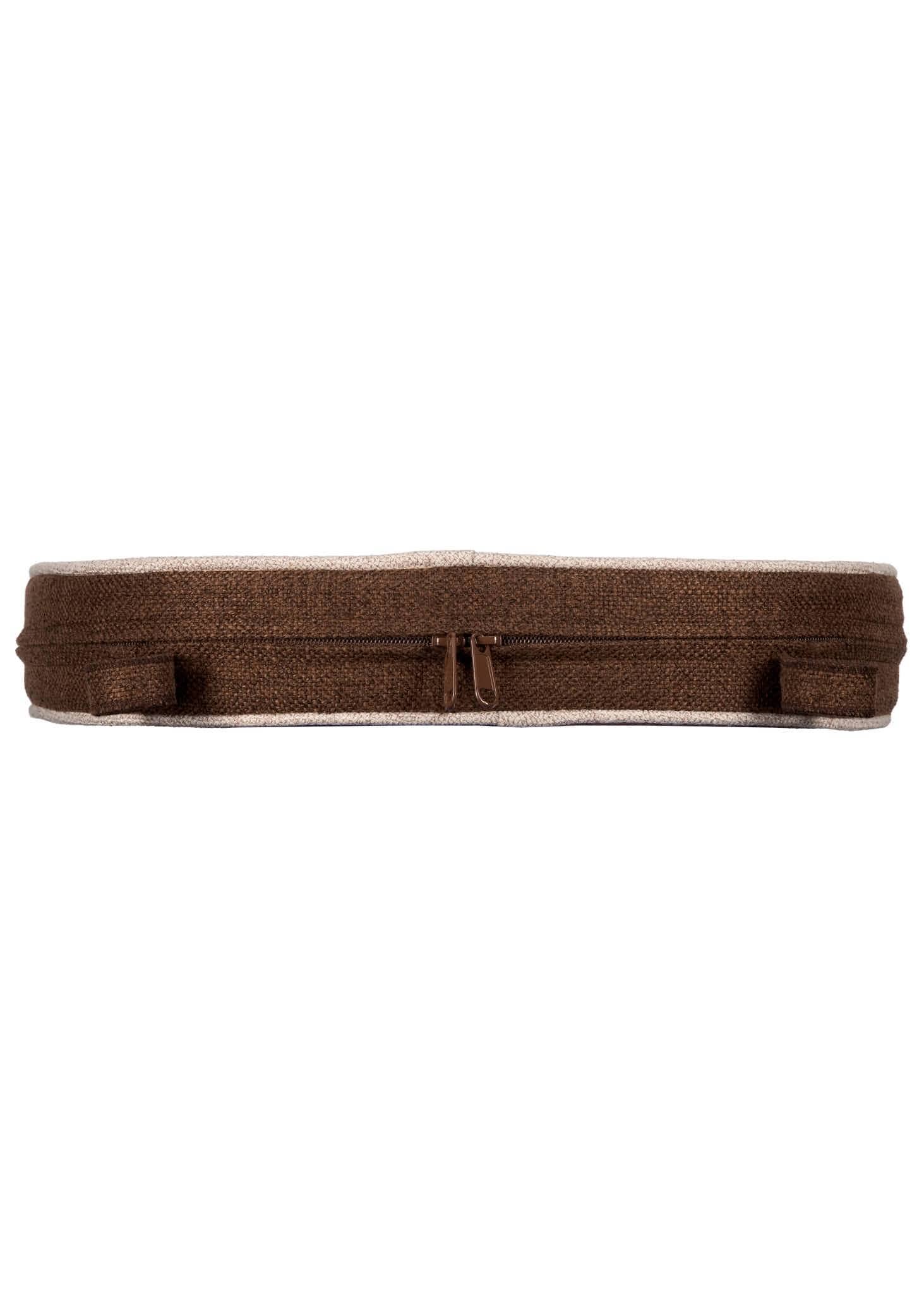 Chivari Dark Brown with Beige Piping 2.5" Thick Chair Cushion - World's Best Cushions CUSHBST-CBR-AX-T
