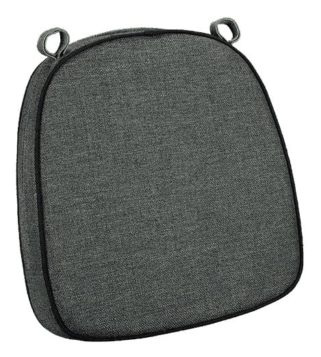 Chivari Dark Gray with Black Piping 2.5" Thick Chair Cushion - World's Best Cushions CUSHBST-DGRB-AX-T