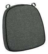Dark Gray with Black Piping 2.5" Thick Chair Cushion - World's Best Cushions