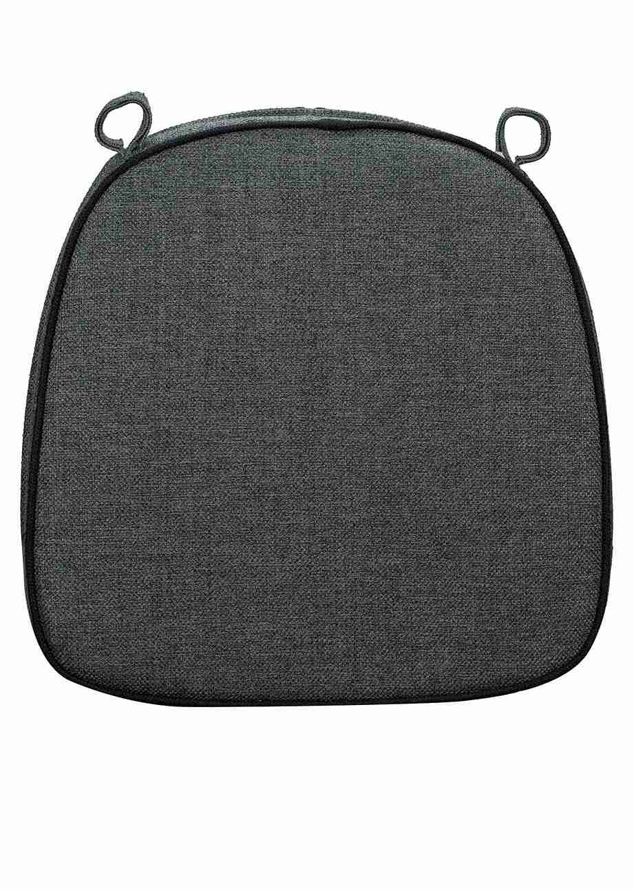 Chivari Dark Gray with Black Piping 2.5" Thick Chair Cushion - World's Best Cushions CUSHBST-DGRB-AX-T