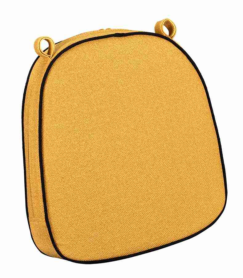 Chivari Gold with Black Piping 2.5" Thick Chair Cushion - World's Best Cushions CUSHBST-GB-AX-T