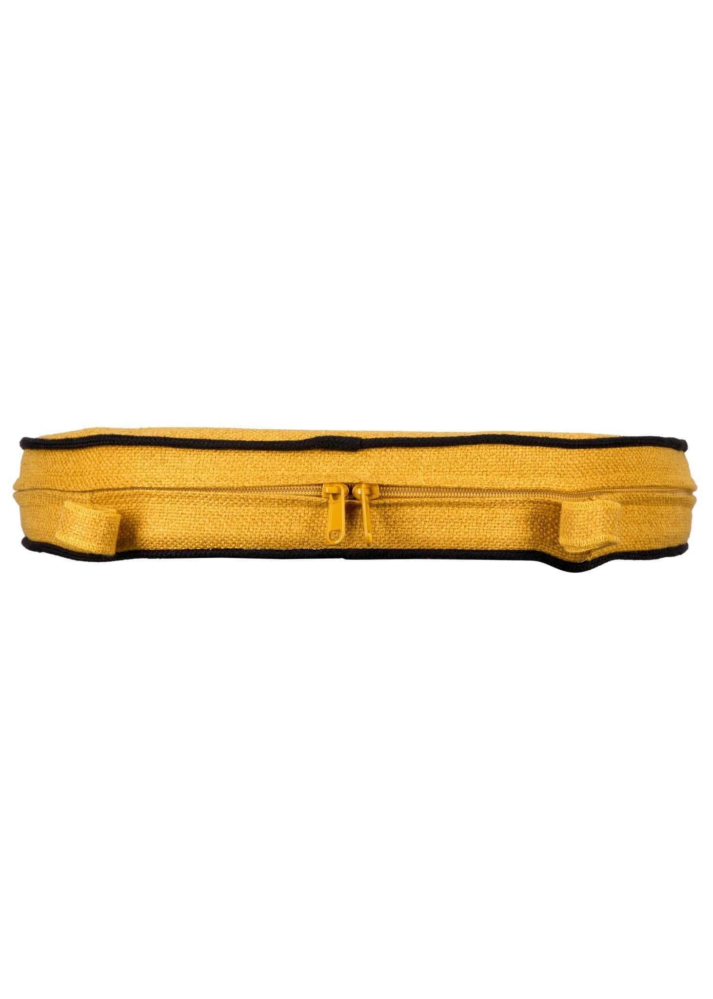 Chivari Gold with Black Piping 2.5" Thick Chair Cushion - World's Best Cushions CUSHBST-GB-AX-T