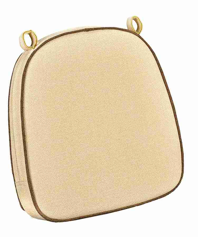 Chivari Ivory with Brown Piping 2.5" Thick Chair Cushion - World's Best Cushions CUSHBST-ITP-AX-T