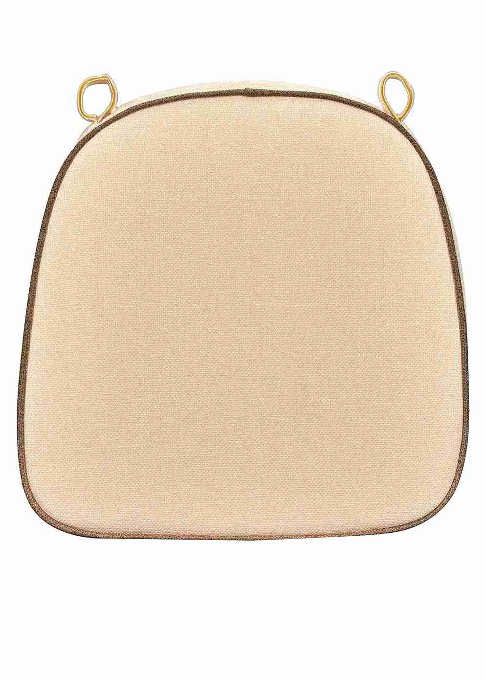 Chivari Ivory with Brown Piping 2.5" Thick Chair Cushion - World's Best Cushions CUSHBST-ITP-AX-T