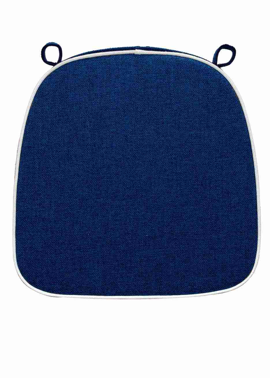 Chivari Navy Blue with White Piping 2.5" Thick Chair Cushion - World's Best Cushions CUSHBST-NBW-AX-T