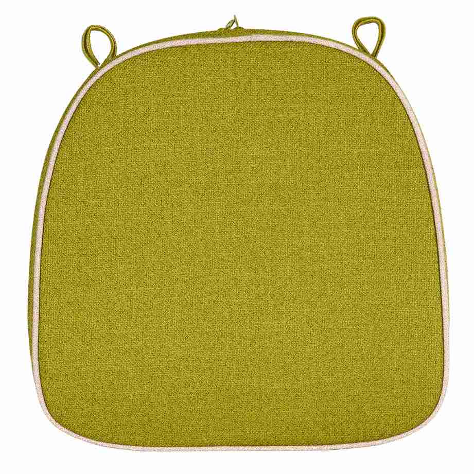 Chivari Olive with Beige Piping 2.5" Thick Chair Cushion - World's Best Cushions CUSHBST-OBR-AX-T