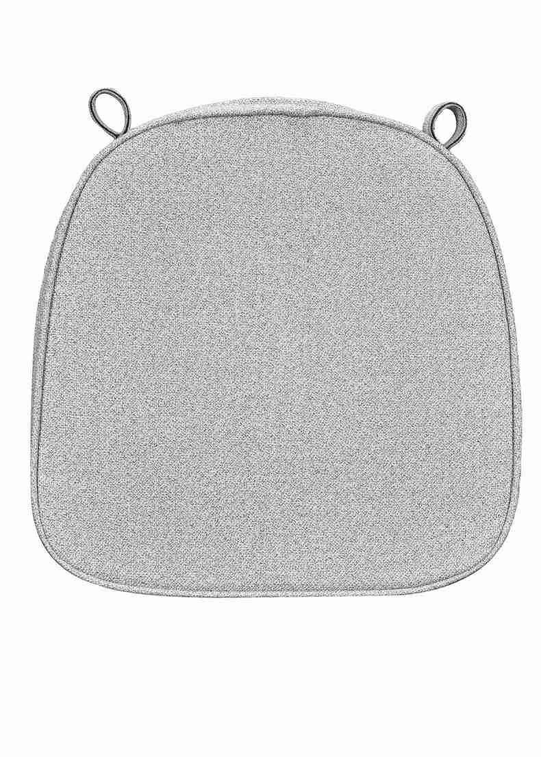 Chivari Silver with Silver Piping 2.5" Thick Chair Cushion - World's Best Cushions CUSHBST-SS-AX-T