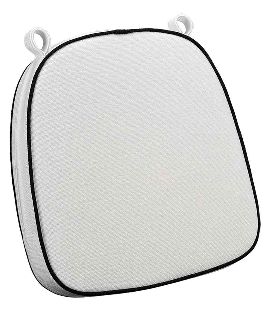 Chivari White with Black Piping 2.5" Thick Chair Cushion - World's Best Cushions CUSHBST-WB-AX-T