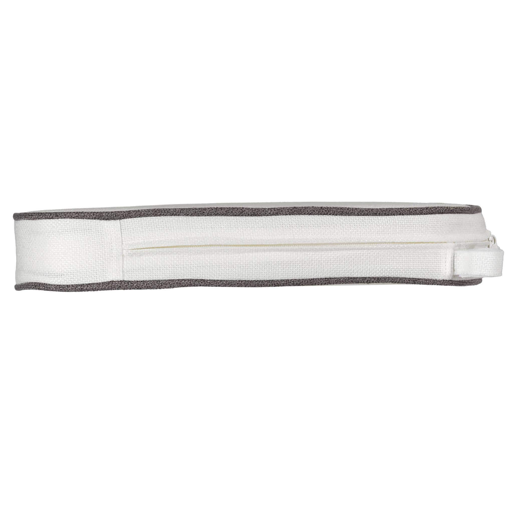 Chivari White with Gray Piping 2.5" Thick Chair Cushion - World's Best Cushions CUSHBST-WGR-AX-T