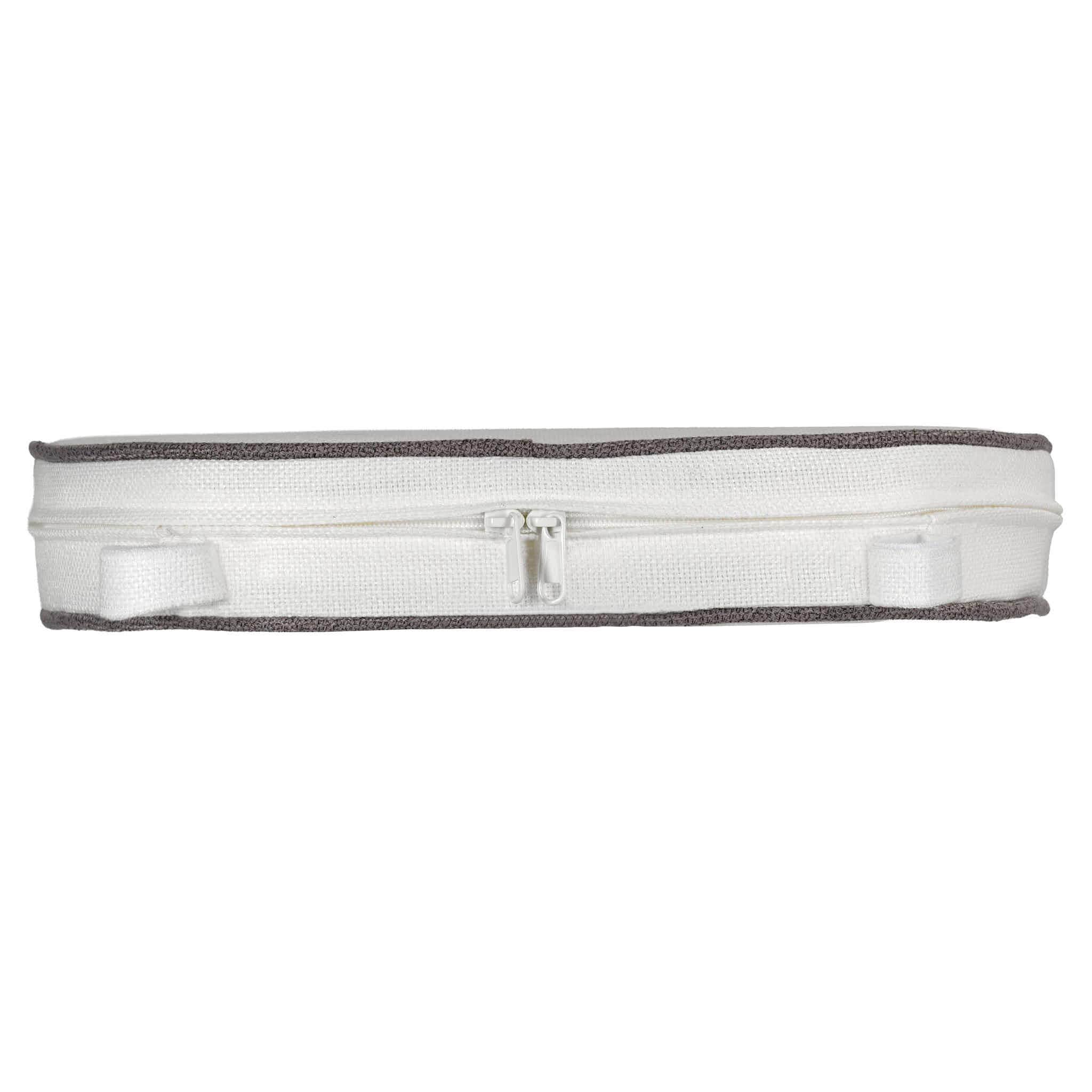 Chivari White with Gray Piping 2.5" Thick Chair Cushion - World's Best Cushions CUSHBST-WGR-AX-T