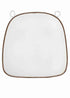 Chivari White with Light Brown Piping 2.5" Thick Chair Cushion - World's Best Cushions CUSHBST-WTP-AX-T