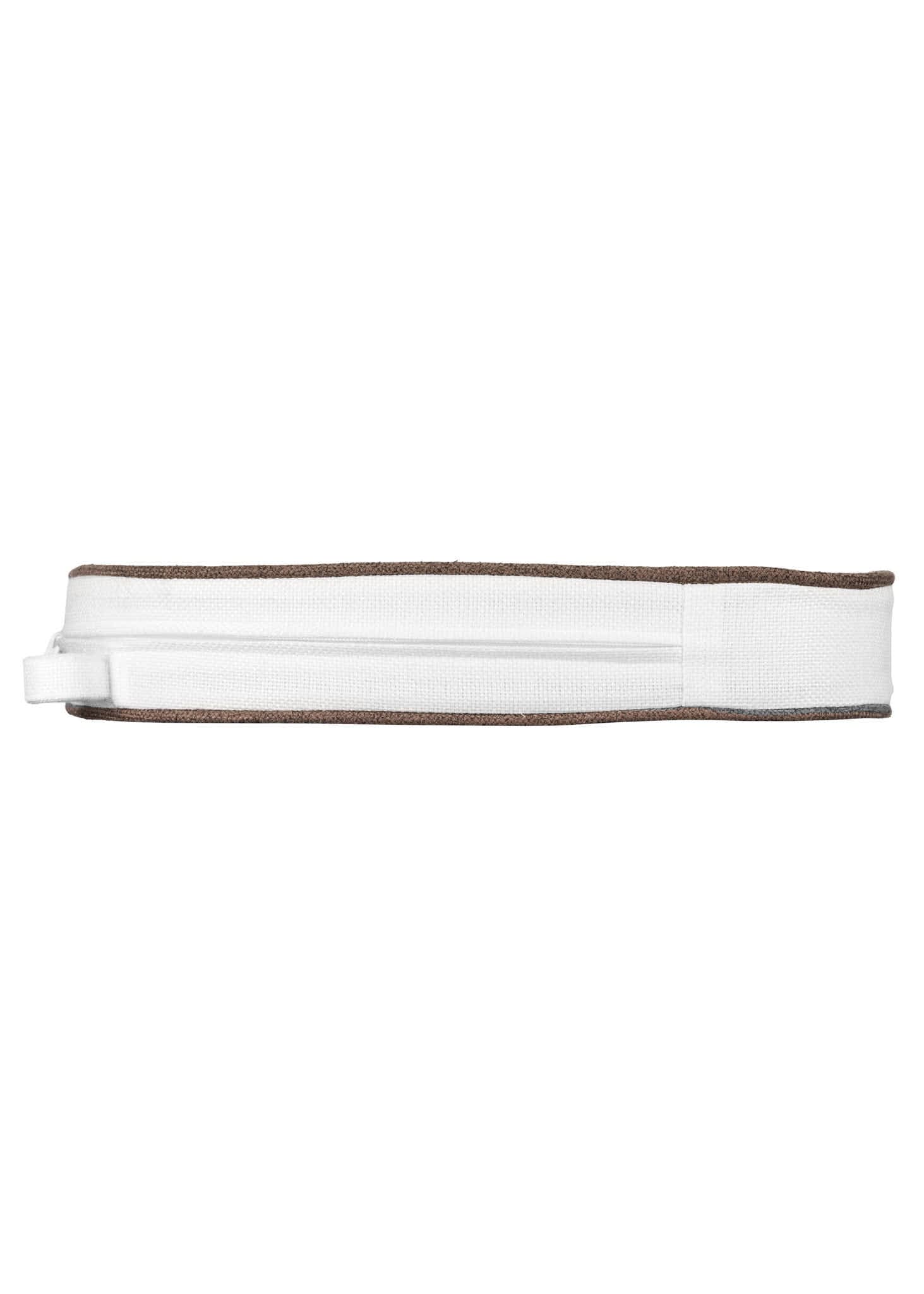 Chivari White with Light Brown Piping 2.5" Thick Chair Cushion - World's Best Cushions CUSHBST-WTP-AX-T