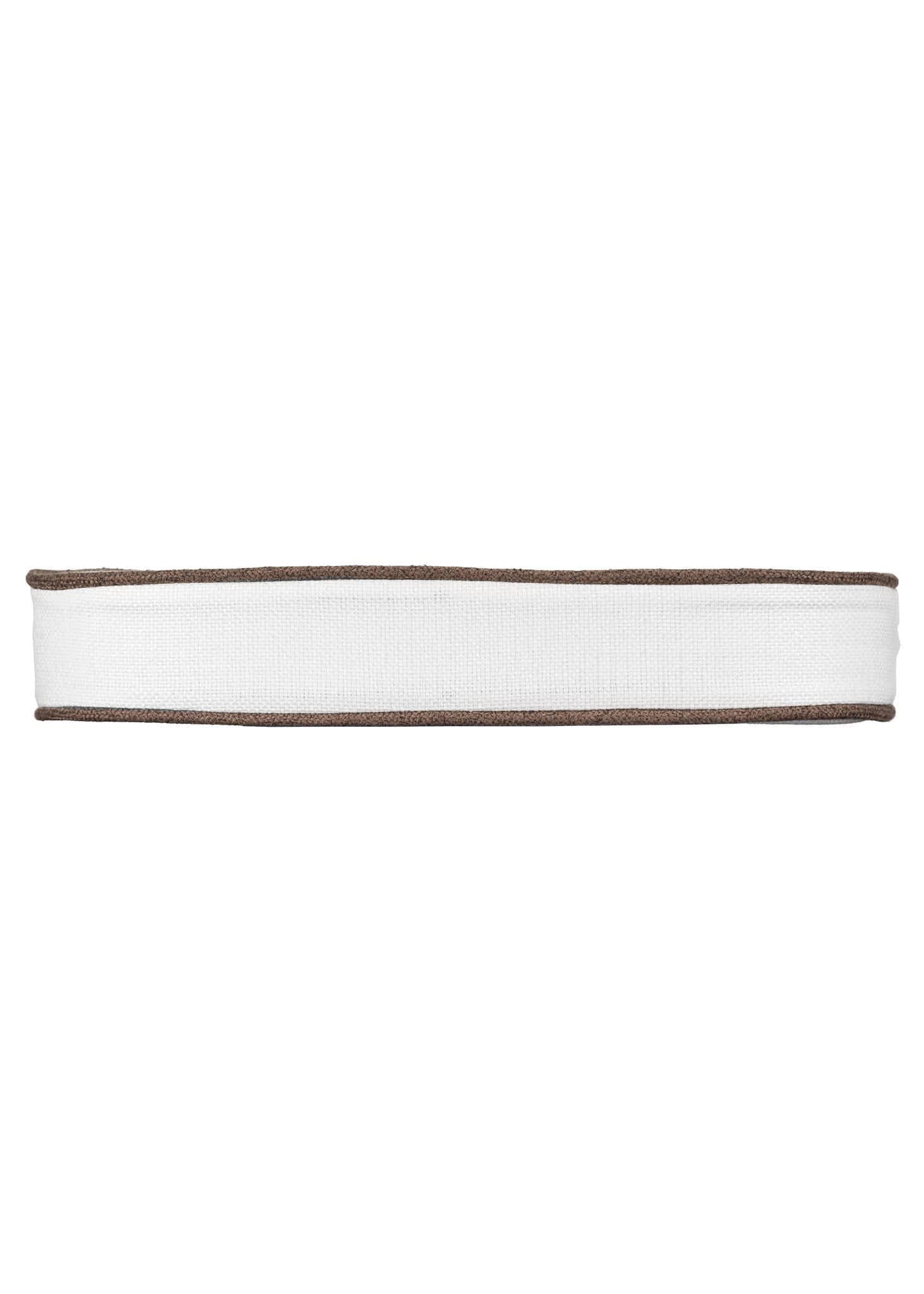 Chivari White with Light Brown Piping 2.5" Thick Chair Cushion - World's Best Cushions CUSHBST-WTP-AX-T