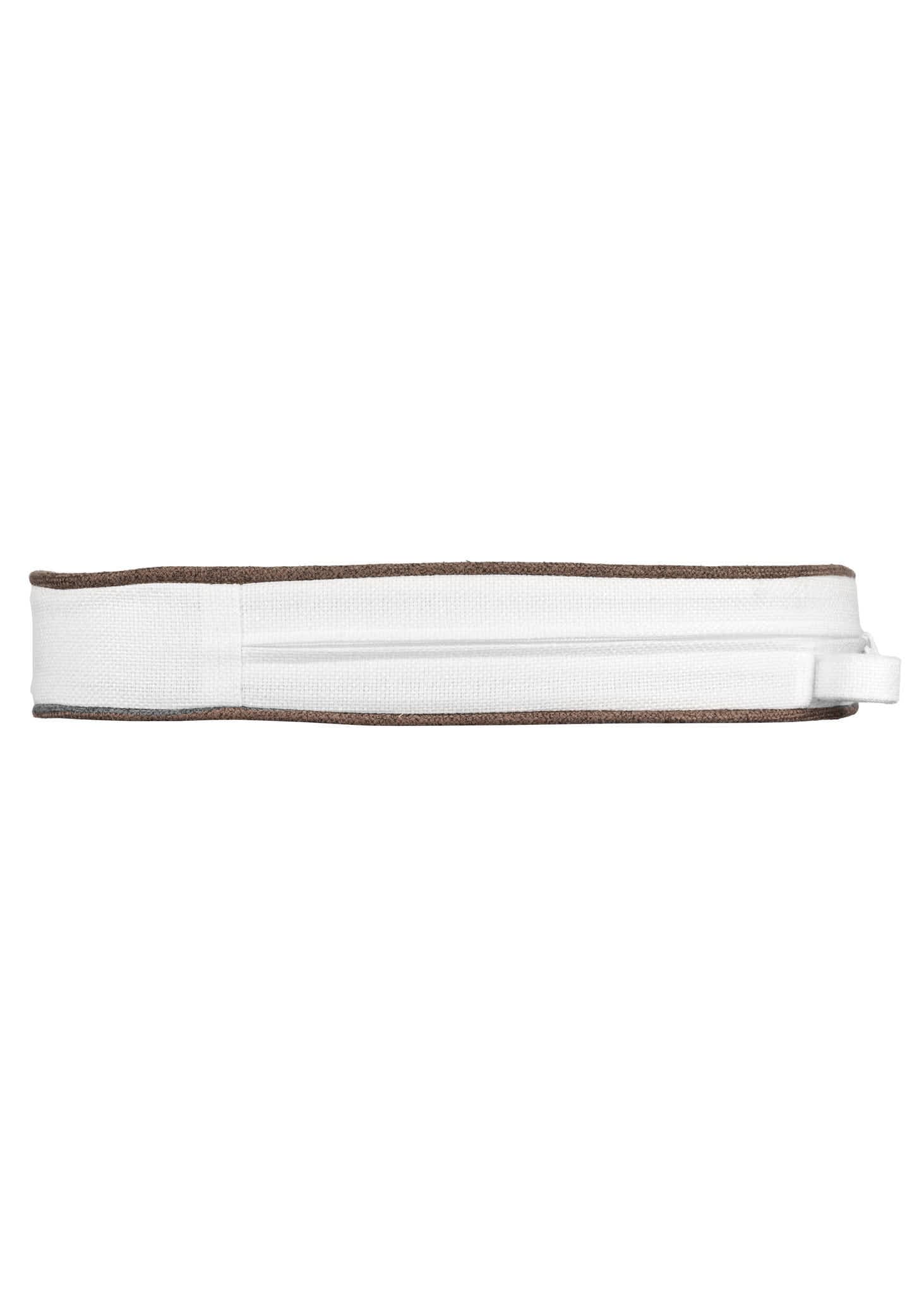 Chivari White with Light Brown Piping 2.5" Thick Chair Cushion - World's Best Cushions CUSHBST-WTP-AX-T