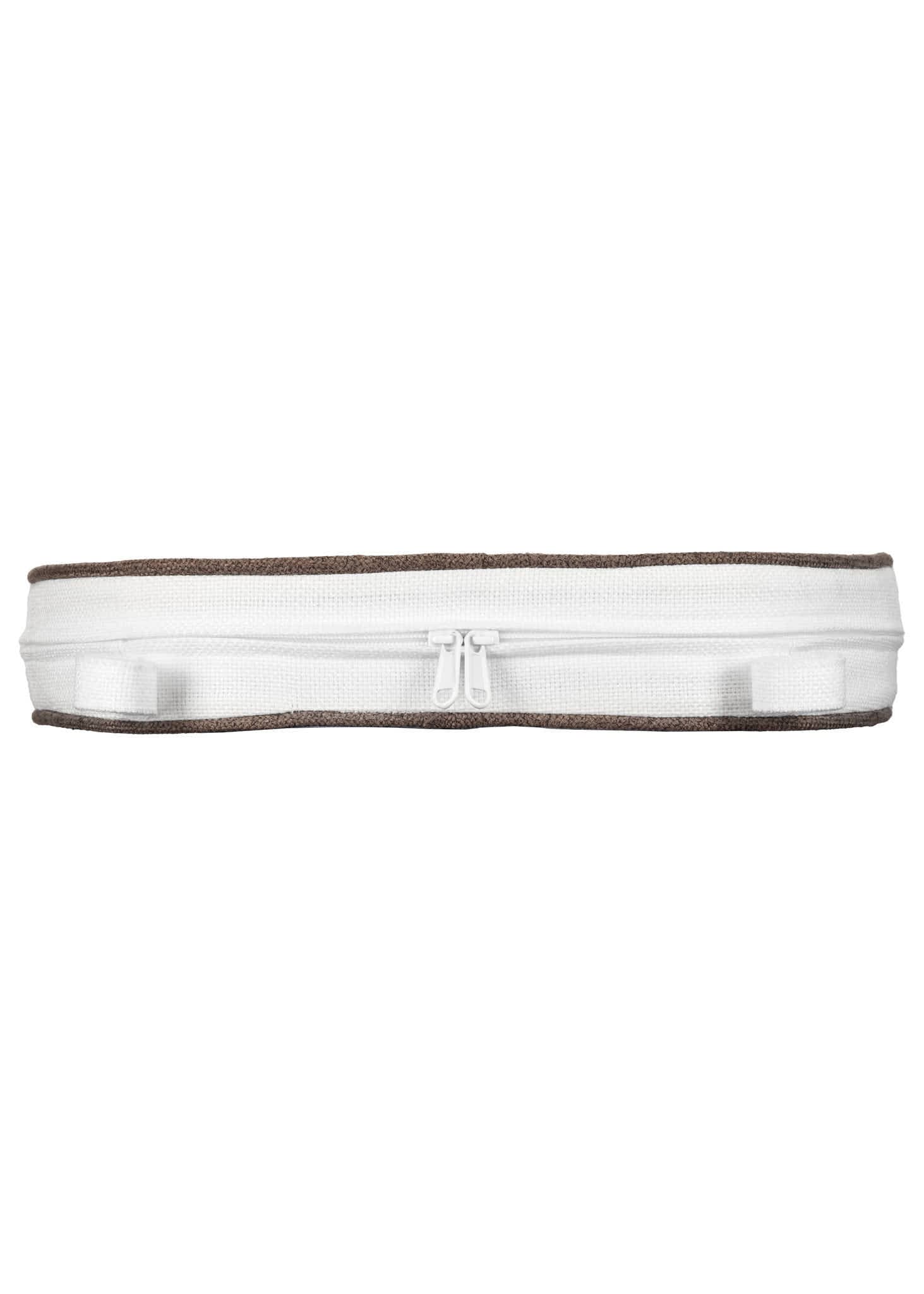 Chivari White with Light Brown Piping 2.5" Thick Chair Cushion - World's Best Cushions CUSHBST-WTP-AX-T