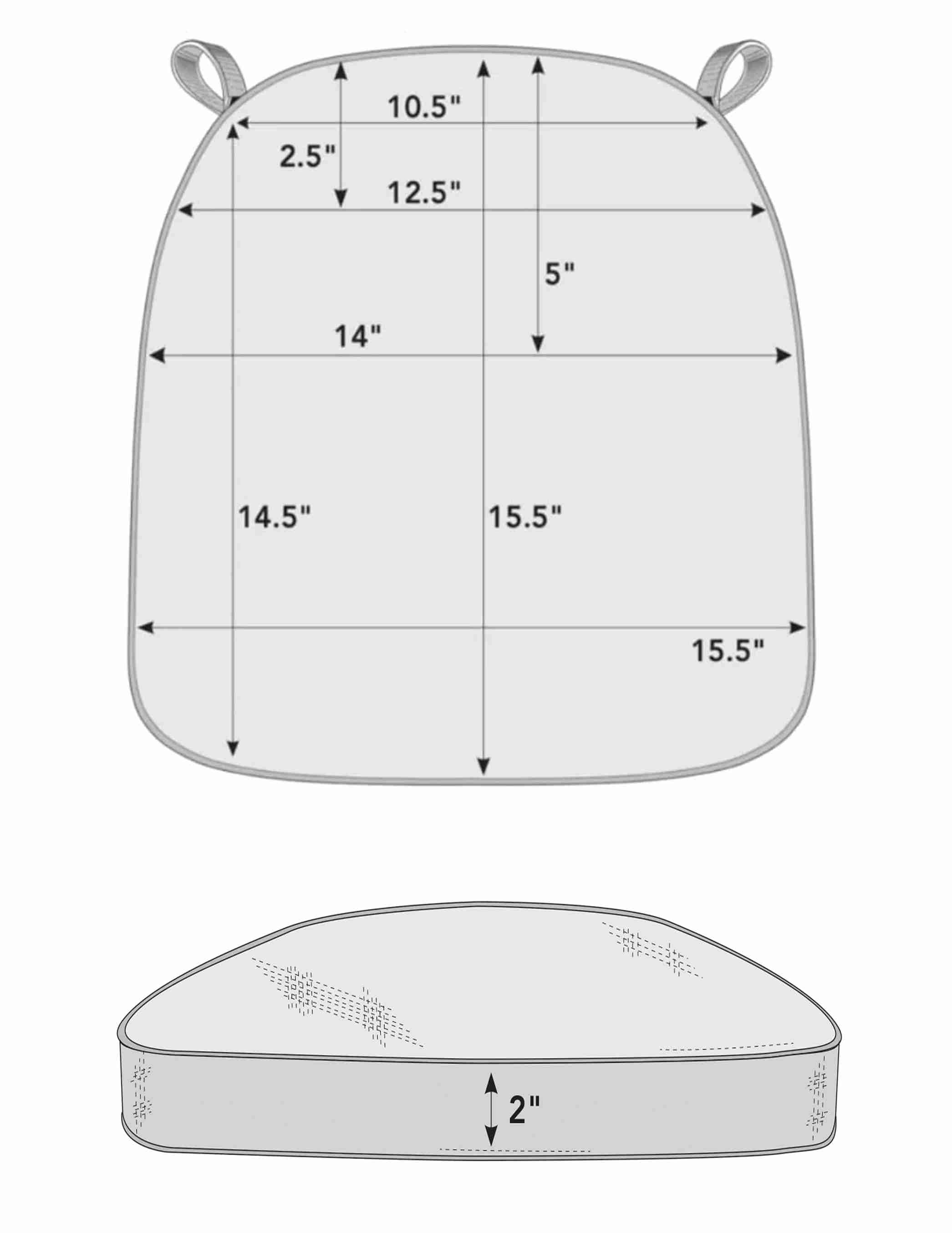 Chivari Silver 2" Thick Chair Cushion - World's Best Cushions CUSHBST2-S-AX