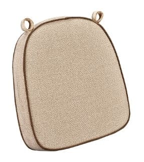 Chivari Beige with Light Brown Piping 2.5" Thick Chair Cushion - World's Best Cushions CUSHBSTN-BRTP-AX-T