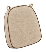 Beige with Light Brown Piping 2.5" Thick Chair Cushion - World's Best Cushions