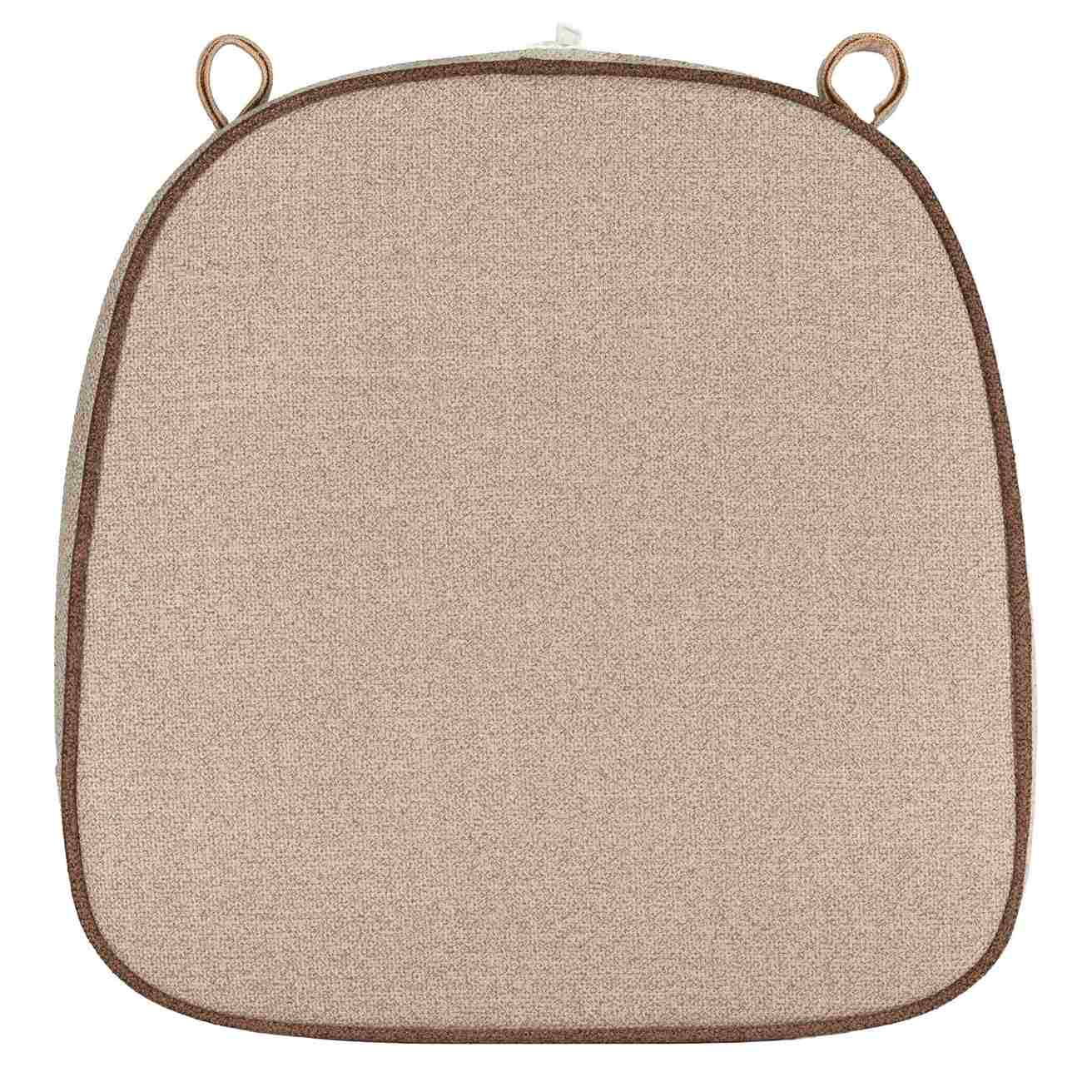 Chivari Beige with Light Brown Piping 2.5" Thick Chair Cushion - World's Best Cushions CUSHBSTN-BRTP-AX-T