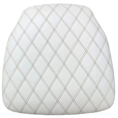 Chivari Ivory Vinyl Panel Back Chiavari Cushion with Bentley Stitching and SlipNot™ Technology CUSHPANVINBENTI-A
