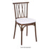 Chivari White 1.6" Thick Cushion for BasicResin Cross Back or Willow Chairs with Velcro Strap CUSHSTRAPPWHI-AX