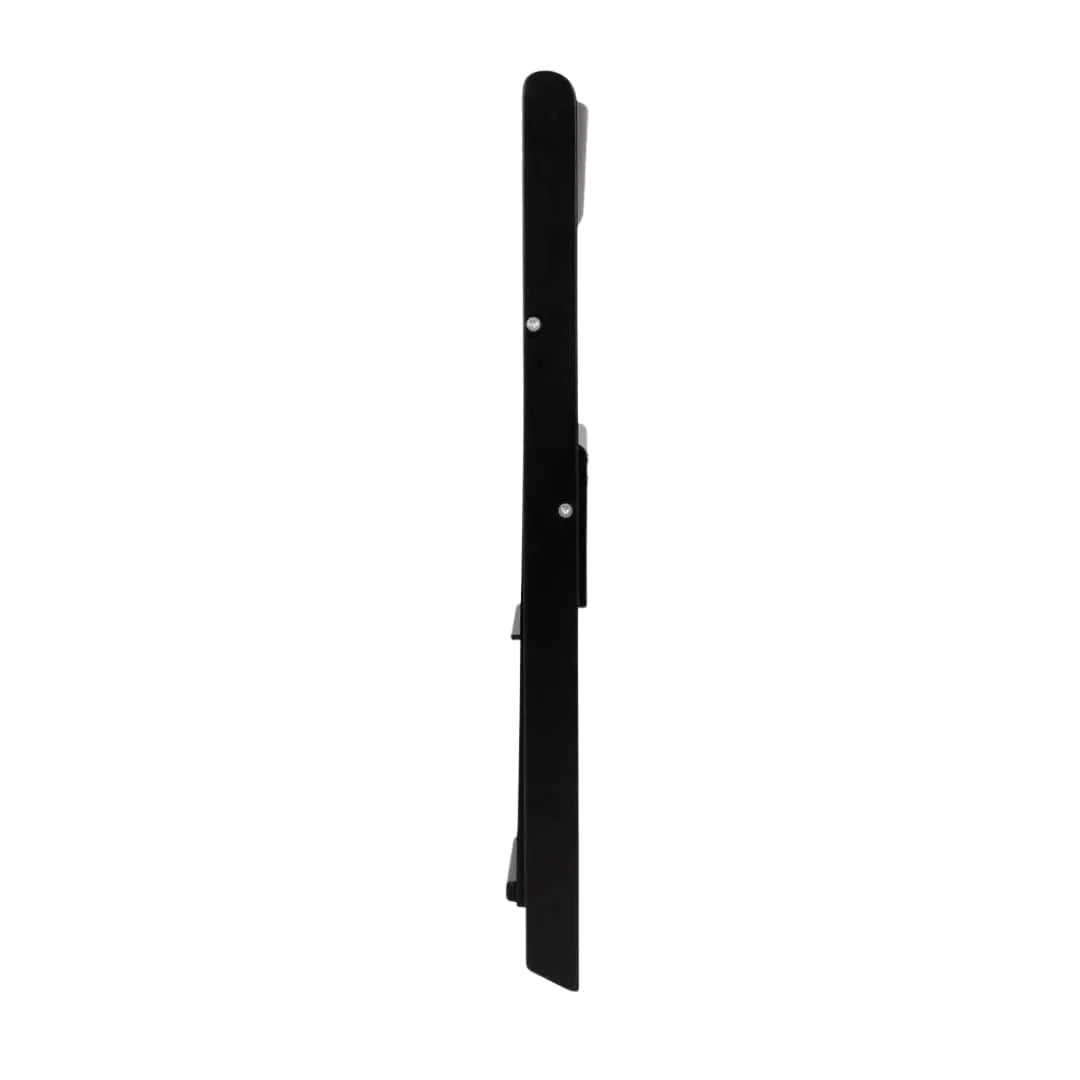 The chair folded flat, edge view