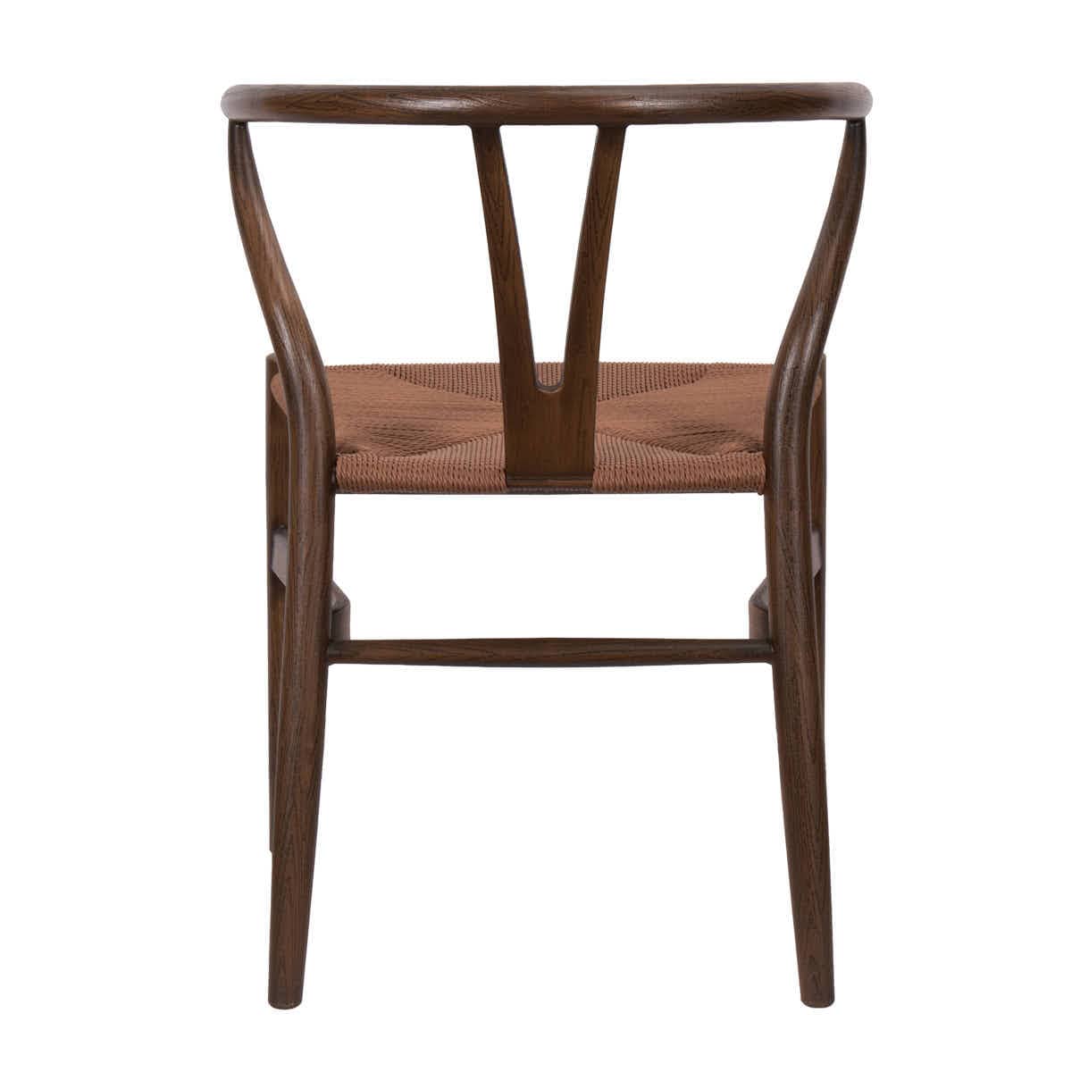 Chivari Fruitwood Wishbone Resin Chair with Brown Rope Seat CWHBFBR-ZG-T