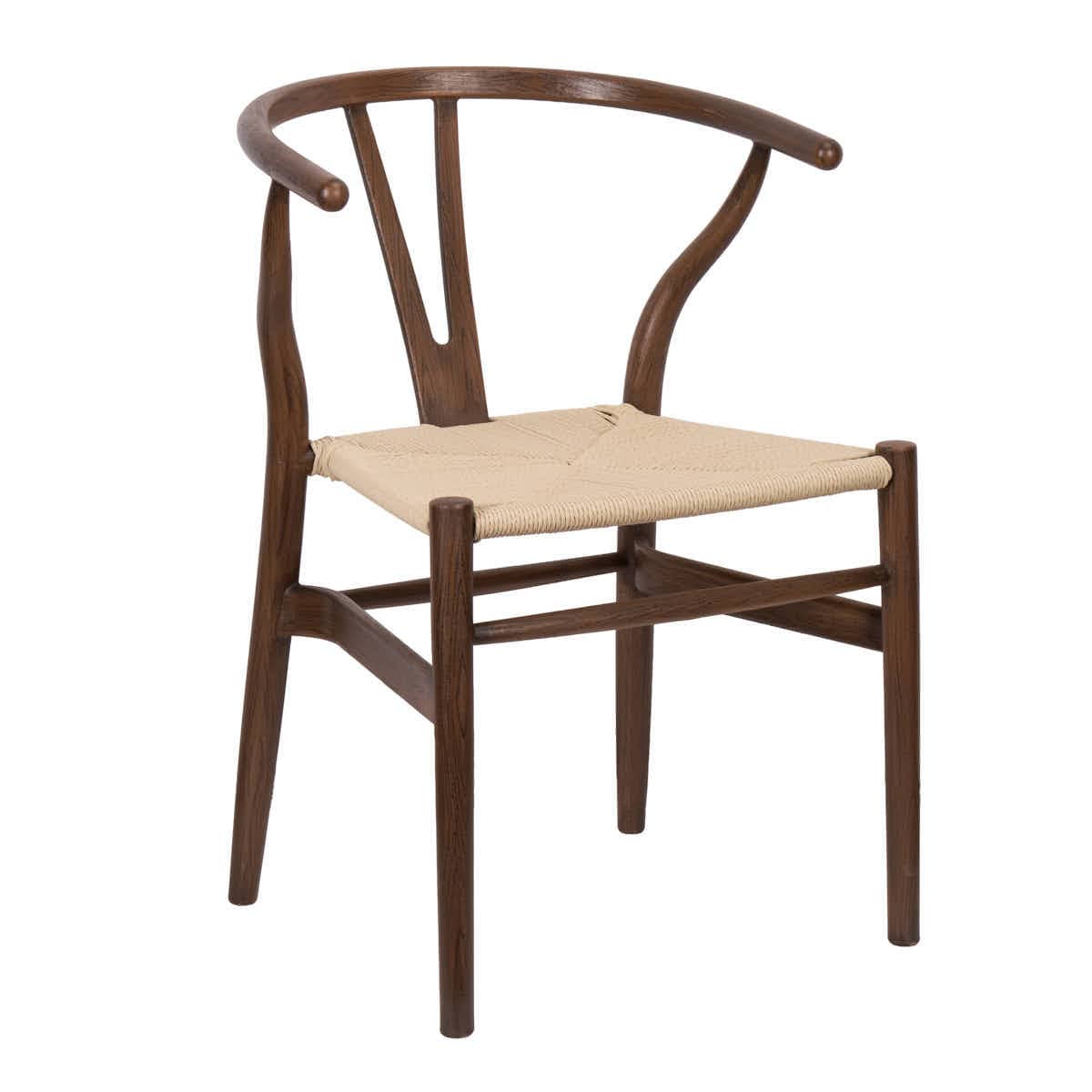 Chivari Fruitwood Wishbone Resin Chair with Natural Finish PE Rope Seat CWHBFN-ZG-T