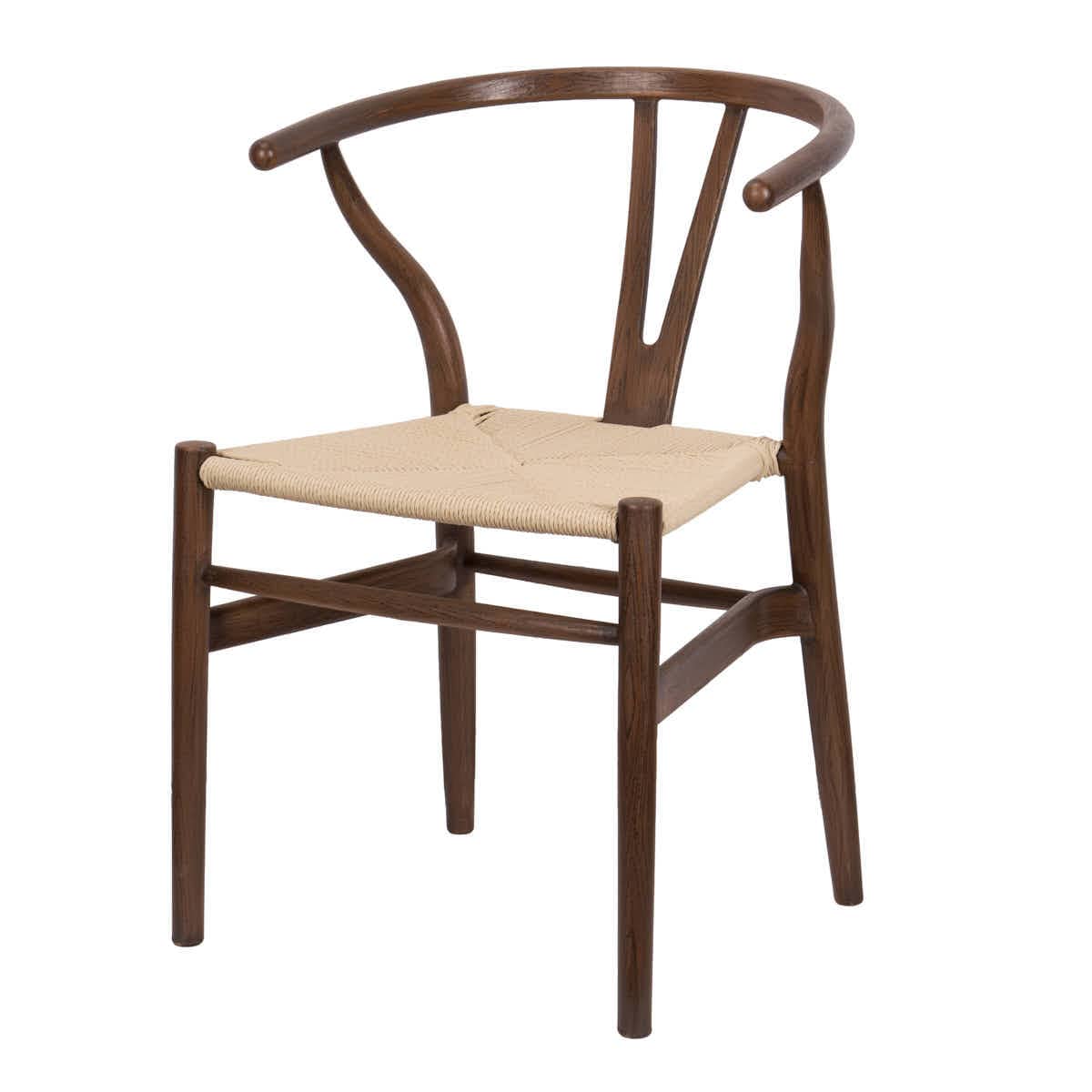 Chivari Fruitwood Wishbone Resin Chair with Natural Finish PE Rope Seat CWHBFN-ZG-T
