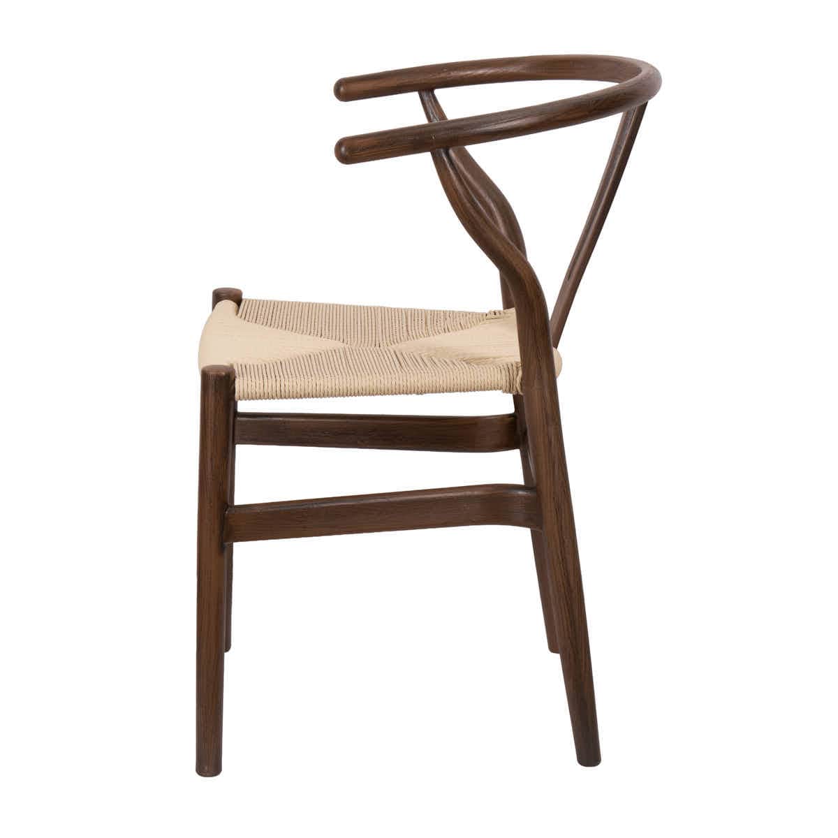 Chivari Fruitwood Wishbone Resin Chair with Natural Finish PE Rope Seat CWHBFN-ZG-T