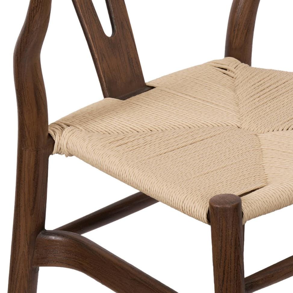 Chivari Fruitwood Wishbone Resin Chair with Natural Finish PE Rope Seat CWHBFN-ZG-T