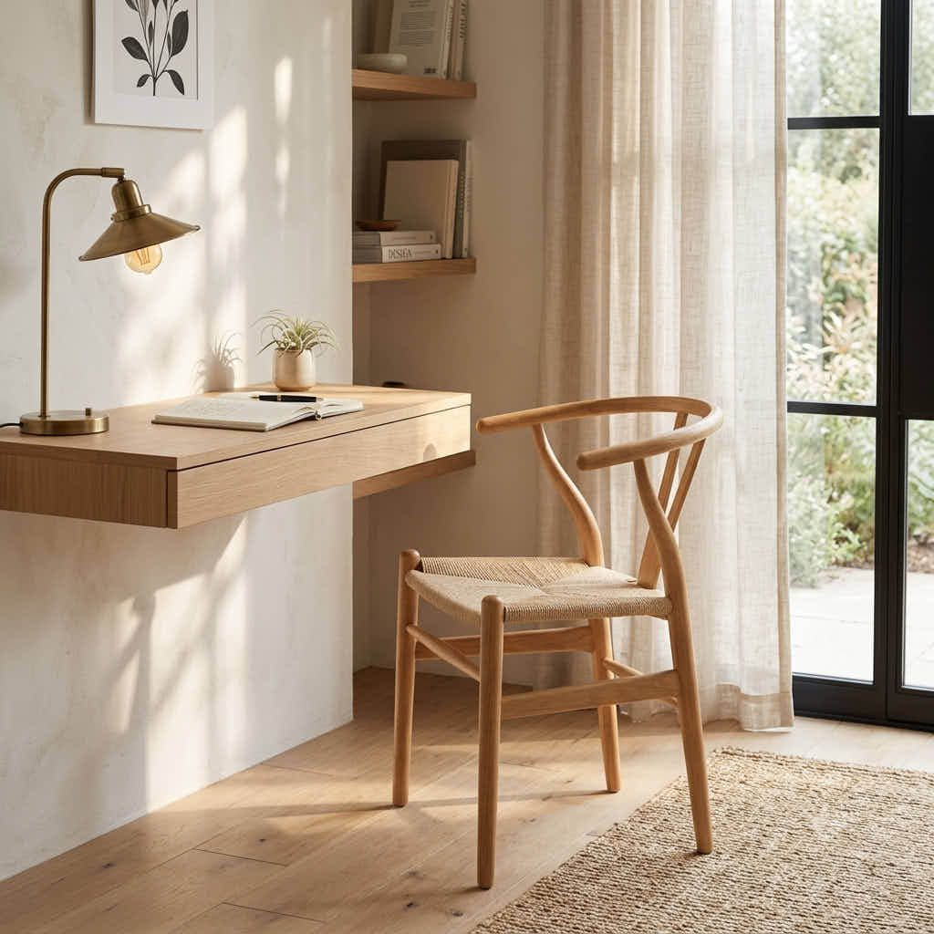 Chivari Natural Wishbone Resin Chair with Natural Rope Seat CWHBNN-ZG-T