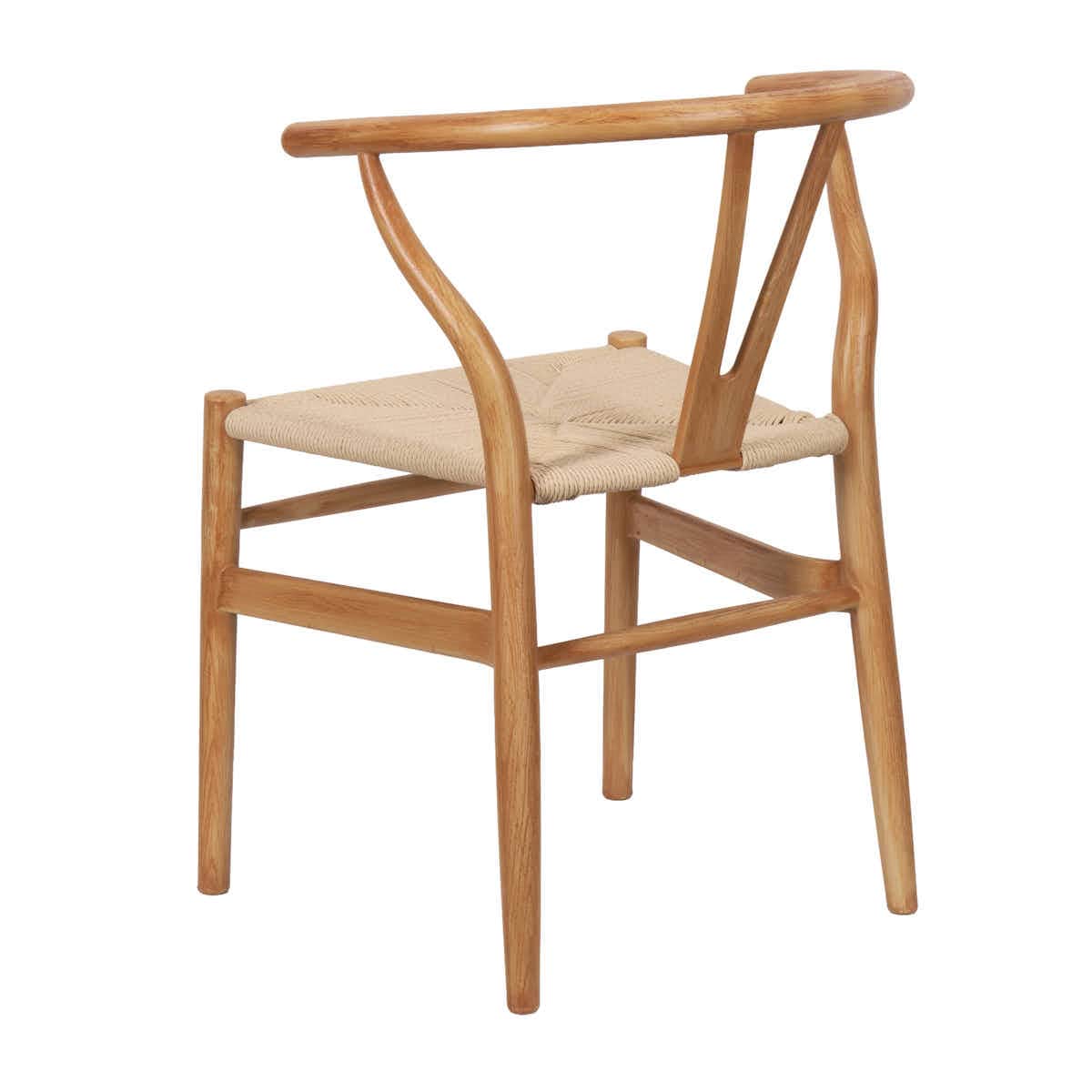 Chivari Natural Wishbone Resin Chair with Natural Rope Seat CWHBNN-ZG-T