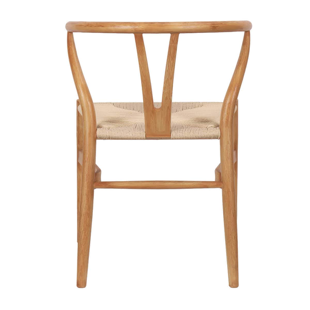 Chivari Natural Wishbone Resin Chair with Natural Rope Seat CWHBNN-ZG-T
