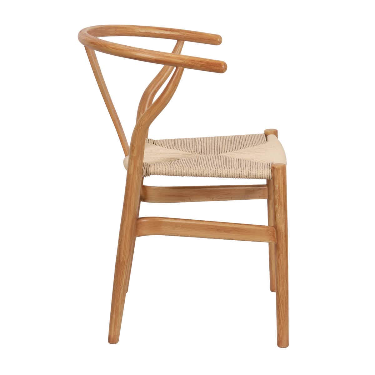 Chivari Natural Wishbone Resin Chair with Natural Rope Seat CWHBNN-ZG-T