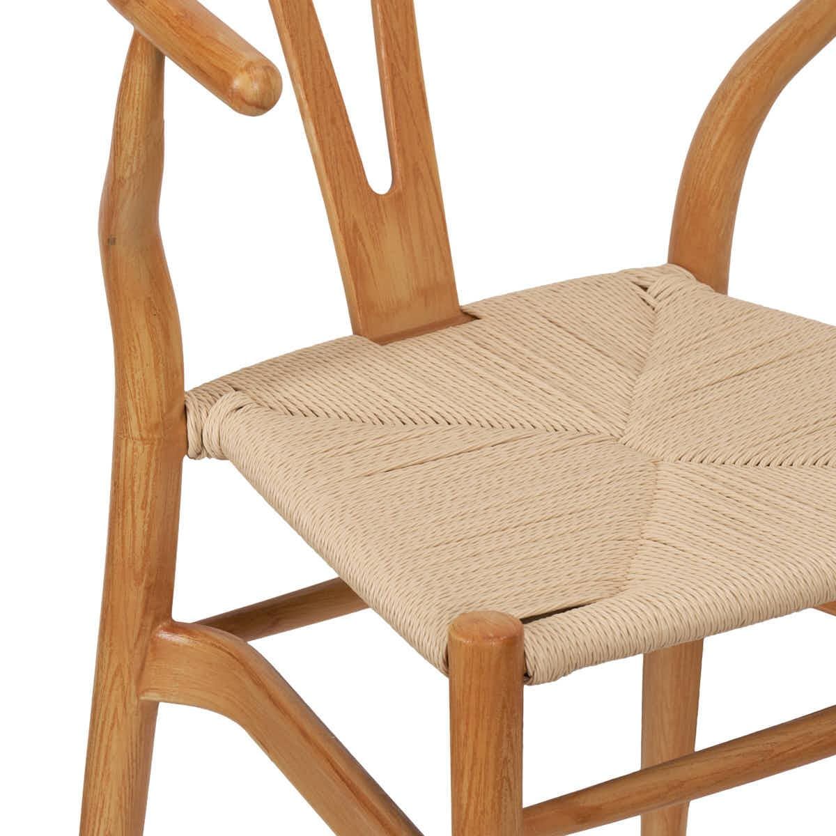 Chivari Natural Wishbone Resin Chair with Natural Rope Seat CWHBNN-ZG-T
