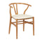 Chivari Natural Wishbone Resin Chair with Ivory Vinyl Seat CWHRNV-ZG-T