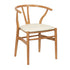 Chivari Natural Wishbone Resin Chair with Ivory Vinyl Seat CWHRNV-ZG-T