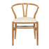 Chivari Natural Wishbone Resin Chair with Ivory Vinyl Seat CWHRNV-ZG-T