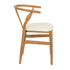 Chivari Natural Wishbone Resin Chair with Ivory Vinyl Seat CWHRNV-ZG-T
