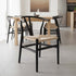 Chivari Black Wood Wishbone Chair with Natural Rope Seat CWHWBN-ZG-T