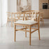 Chivari Natural Wood Wishbone Chair with Ivory Tweed Fabric Seat CWHWNF-ZG-T