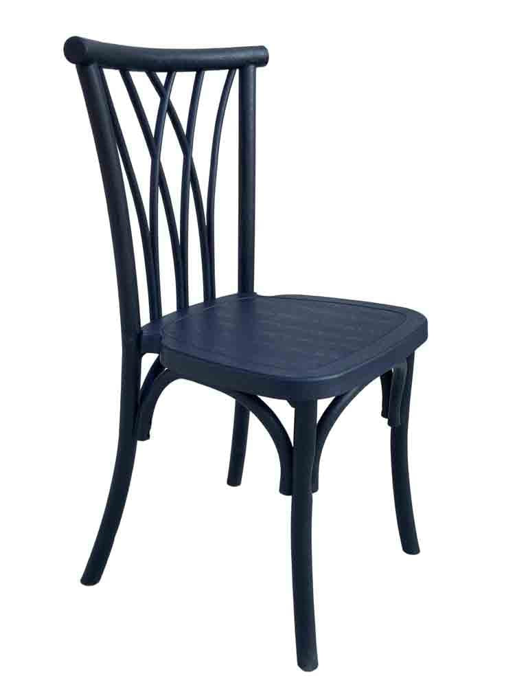 Chivari Black Steel Skeleton™ Willow Chair CWRB-ST-AX