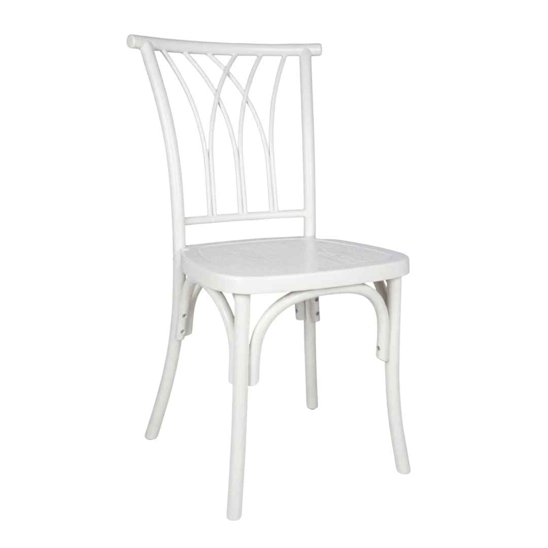 Chivari White ToughResin™ Willow Chair CWRW-ZG-T