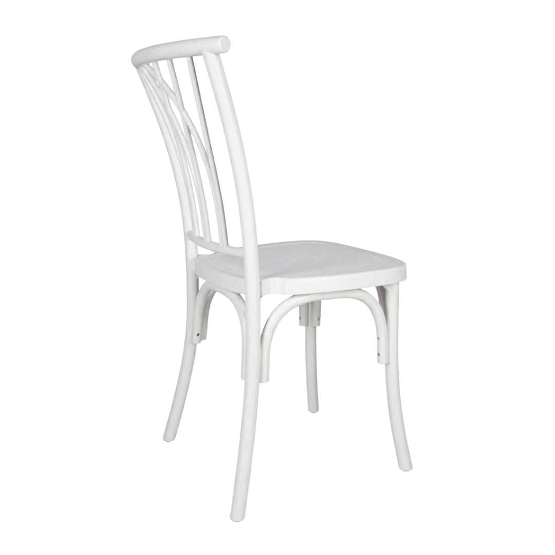 Chivari White ToughResin™ Willow Chair CWRW-ZG-T